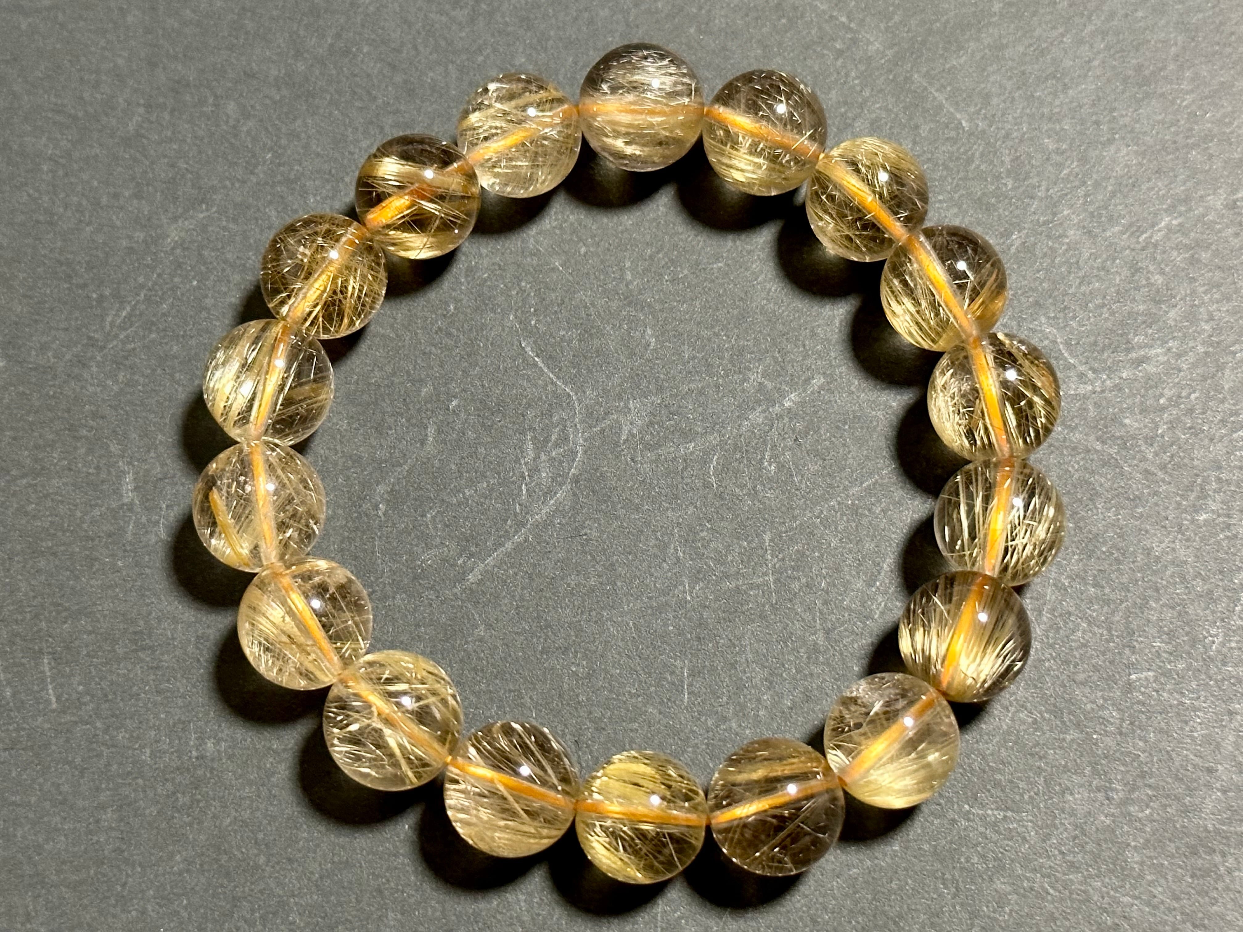 ⭐︎【天然】タイチンルチルクオーツ ブレスレット 11mm 35g ⭐︎【天然】タイチンルチルクオーツ ブレスレット 11.5mm 40g