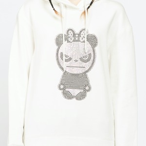 送料無料 【HIPANDA ハイパンダ】レディース ラインストーン フーディー スウェット WOMEN'S BASIC LOGO RHINESTONE HOODIE SWEAT SHIRT / WHITE・BLACK