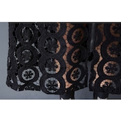 レース切り替え ロングパーカーコート 00031