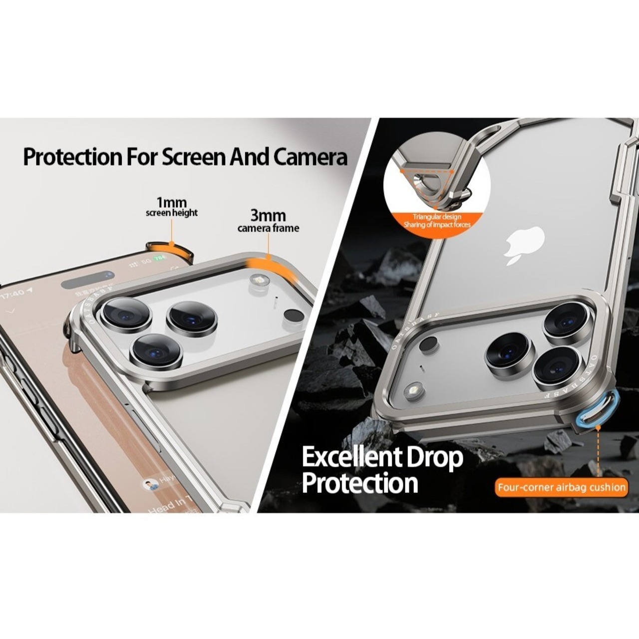 ◆iPhone17 Pro/Pro Max/Air◆ Aluminum Alloy Minimal Bumper Case / アルミニウム アロイ ミニマル バンパー スマホケース