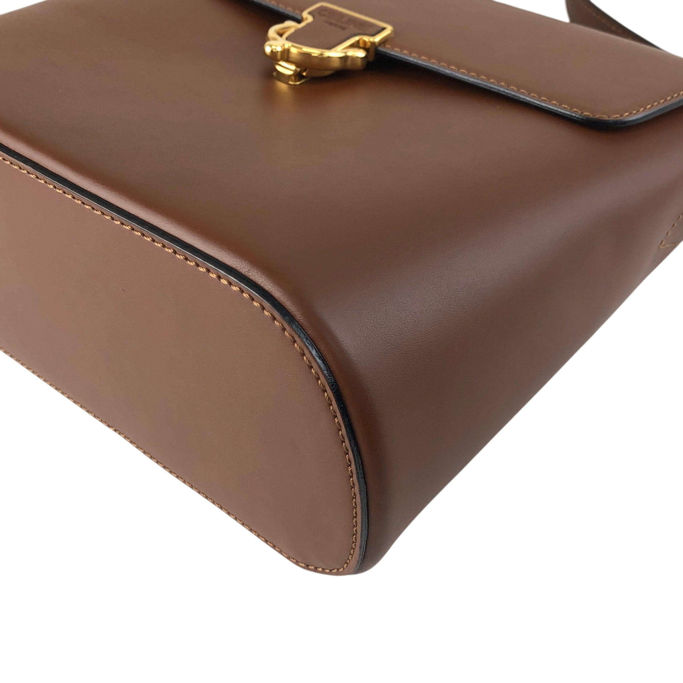 CELINE セリーヌ ショルダーバッグ ブラウン ロゴ フロントバックル