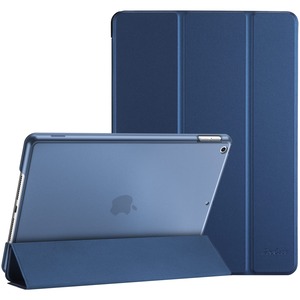 【努力特価】ProCase iPad 9/8/7 ケース (2021 2020 2019) 半透明バックカバー スマートカバー 軽量 三つ折りスタンド iPad 10.2 対応 -ダークブルー
