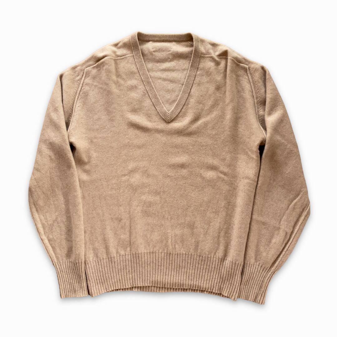 Mc George / 70-80's Vneck Cashmere Sweater / Made in Scotland