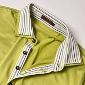 ARAMIS アラミス 二重襟 デザイン 天竺 半袖ポロシャツ M/グリーン メンズ