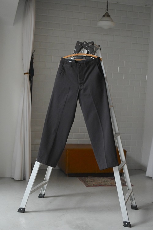 KAPTAIN SUNSHINE / Cotton Drill Officer Pants (Black)
