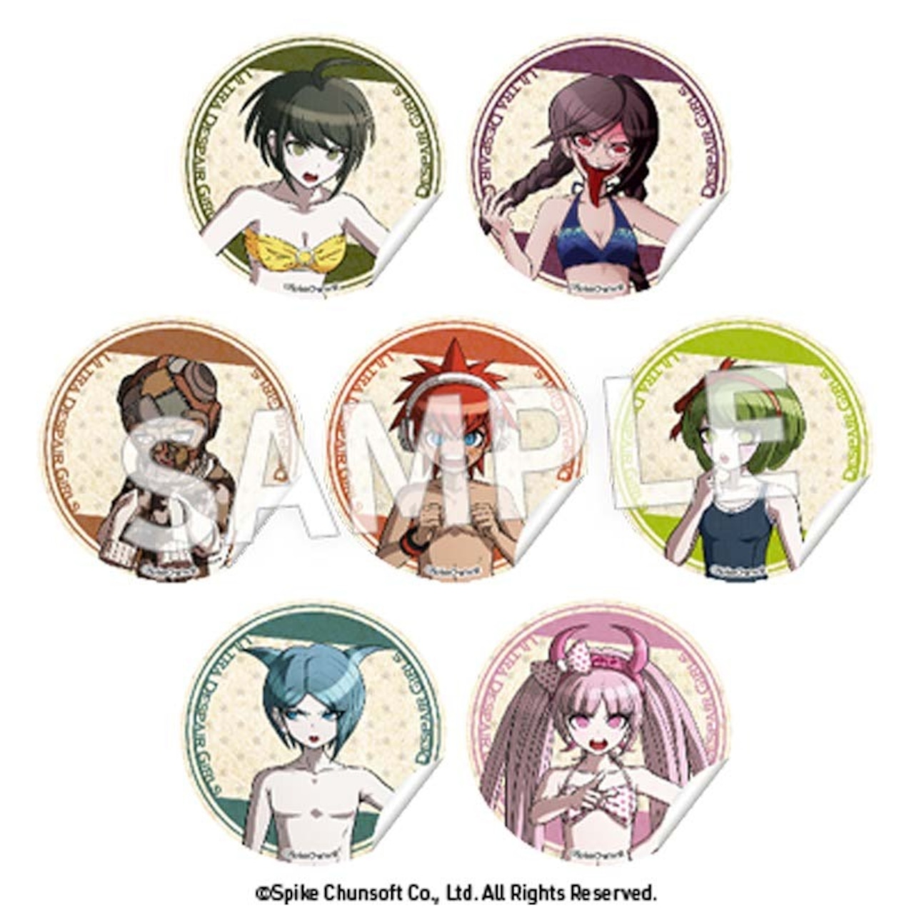 絶対絶望少女 貼ってはがせる円形デコステッカー ボックス(7個入) - 1