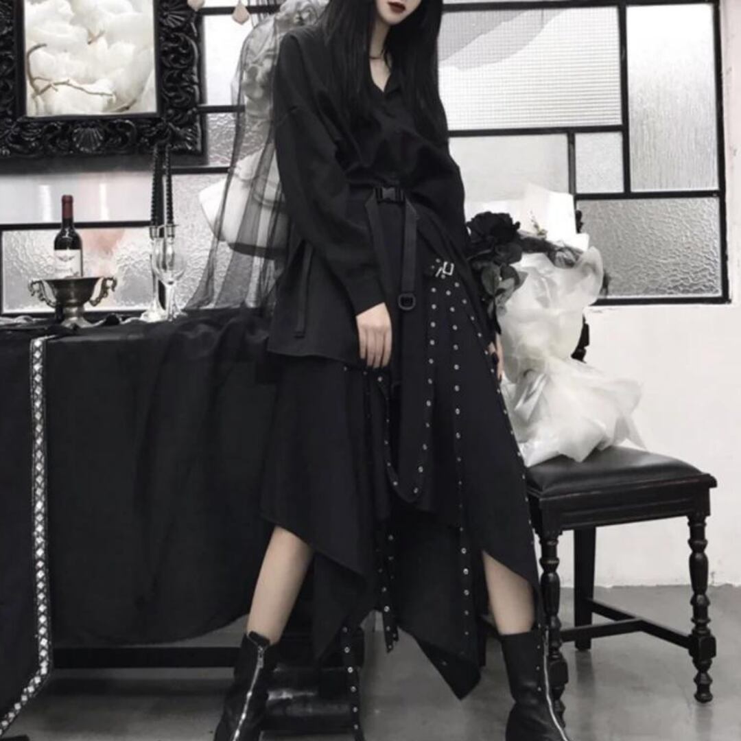 Ju Goya ダークモード系 シャツ スカート ベルト付き かっこいい Dark Magic Ju Goya