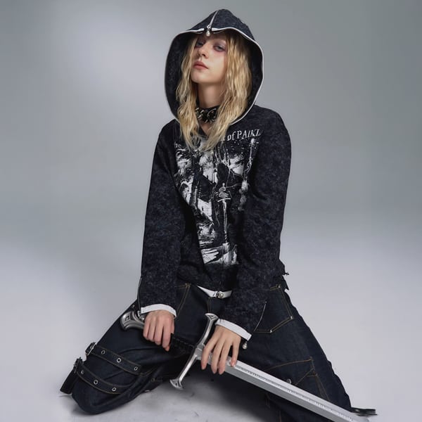 ブラックデモニックアート ジップアップパーカー(ruf_02825)