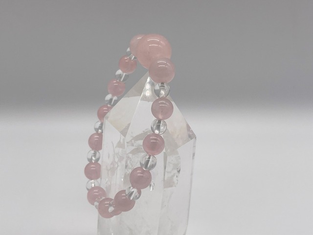 スタンダードブレスレット（ローズクォーツ・水晶）