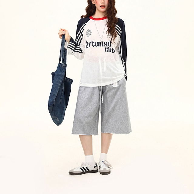 ラグランサイドラインストリートロングスリーブTシャツ 1col R02440