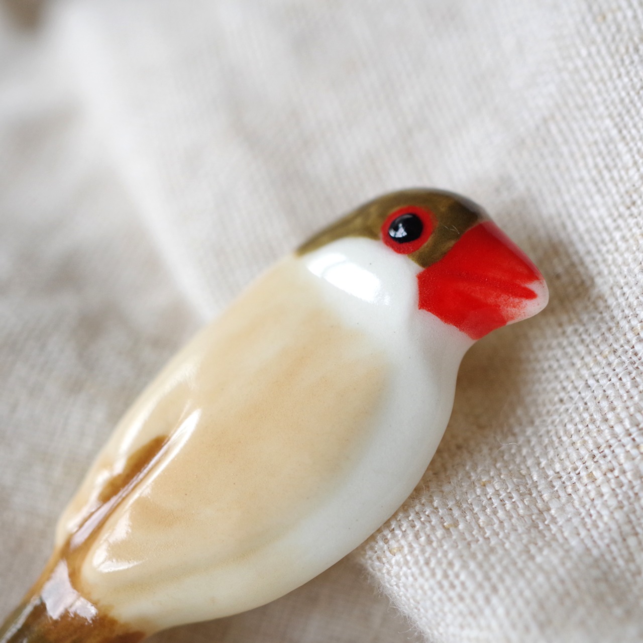 文鳥　ブローチ