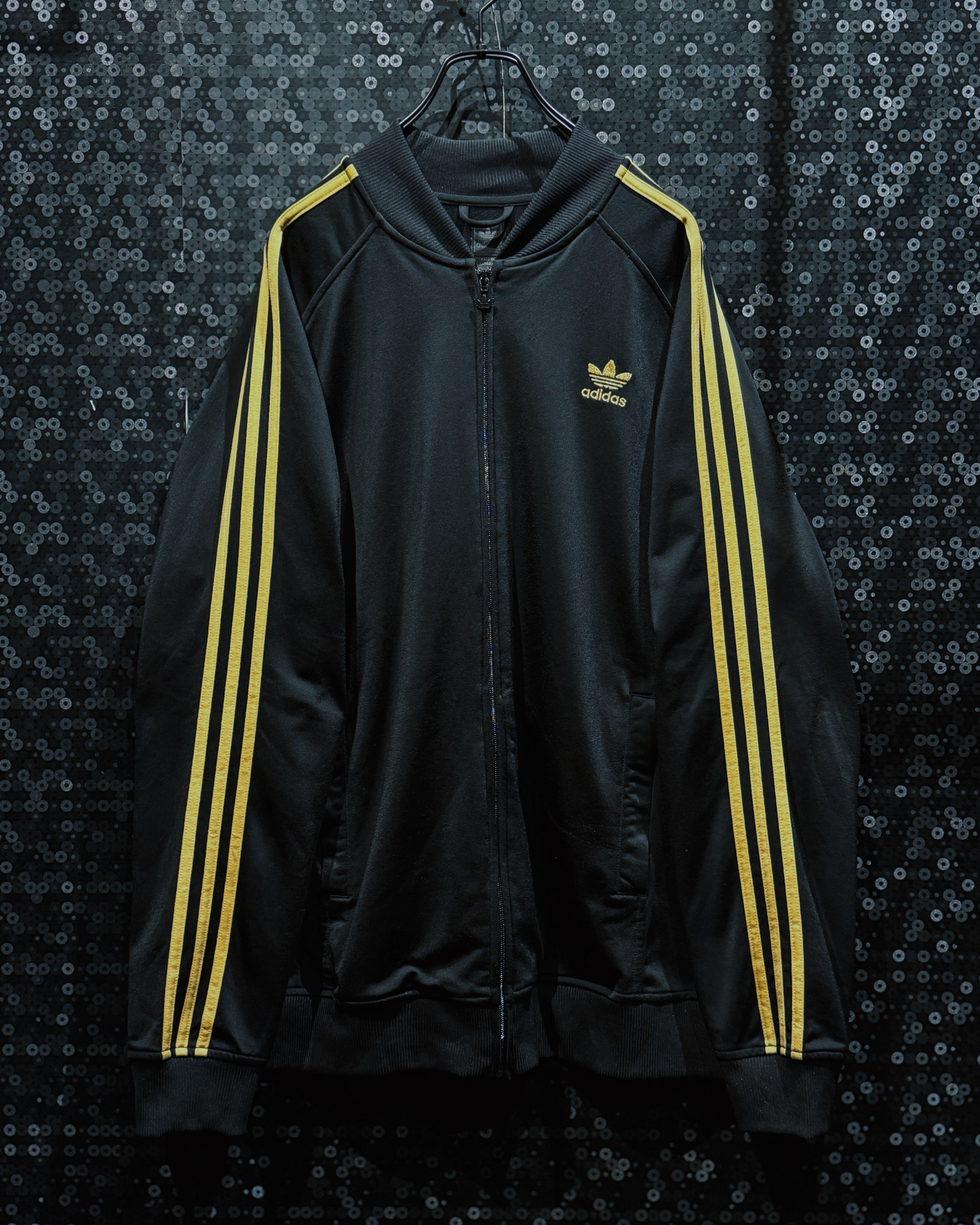 【AEIEM】“adidas” vintage gold trefoil black × yellow three stripe track jacket