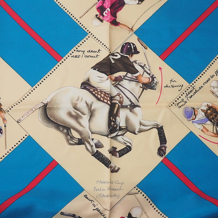 エルメス HERMES カレ90 LE MONDE DU POLO ポロの世界 スカーフ レッド 