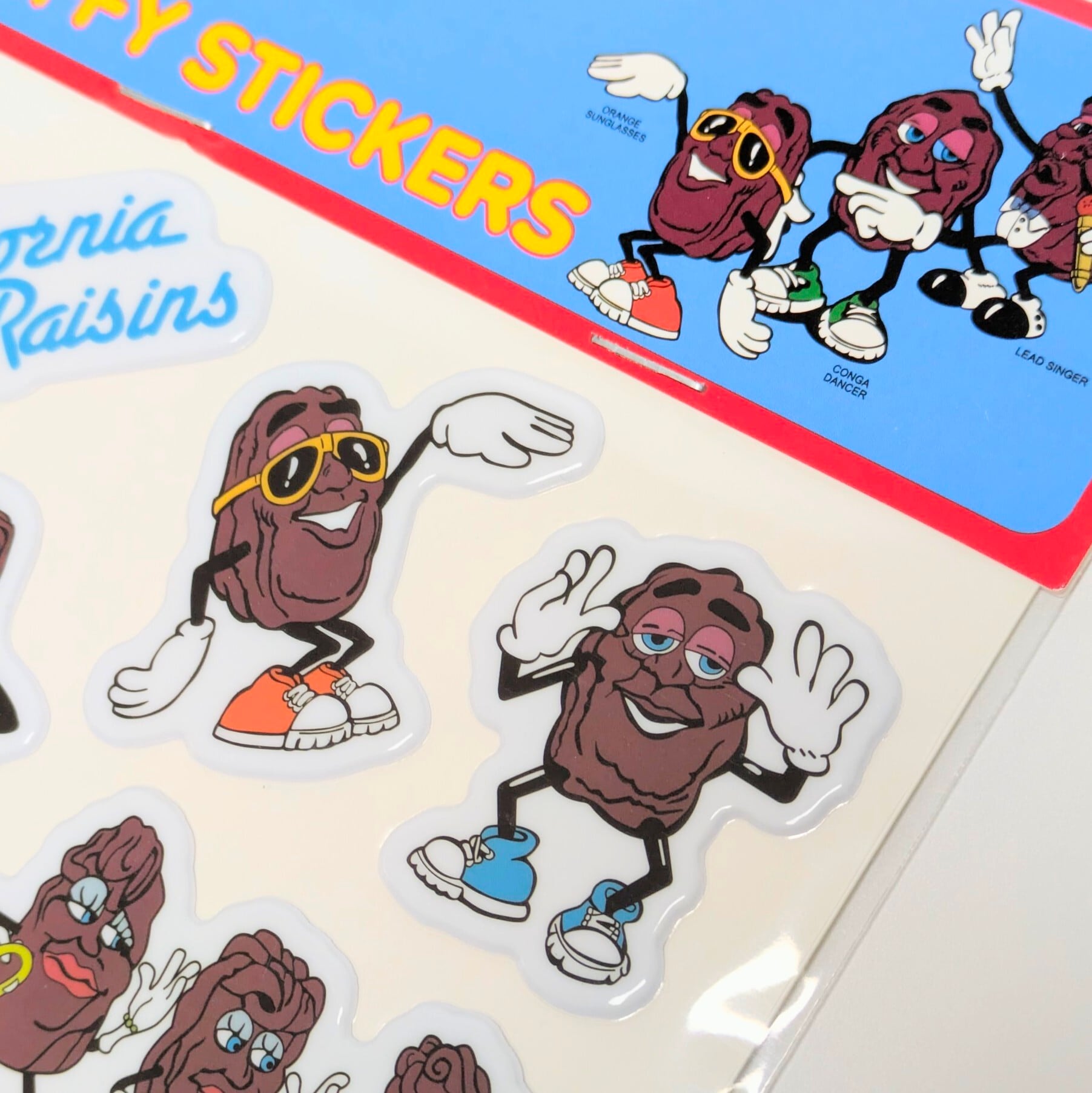 【 California Raisins（カリフォルニアレーズン）】 AMERICAN PUFFY STICKERS / ぷくぷくシール / ぷっくり / ステッカー 〚アメリカン雑貨 アメトイ〛