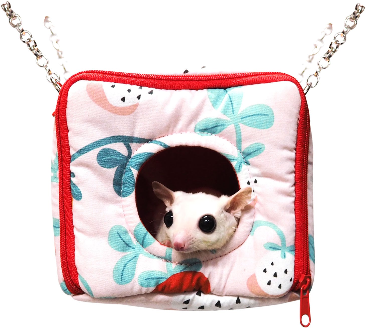 【小動物用品】いちごのキューブハウス