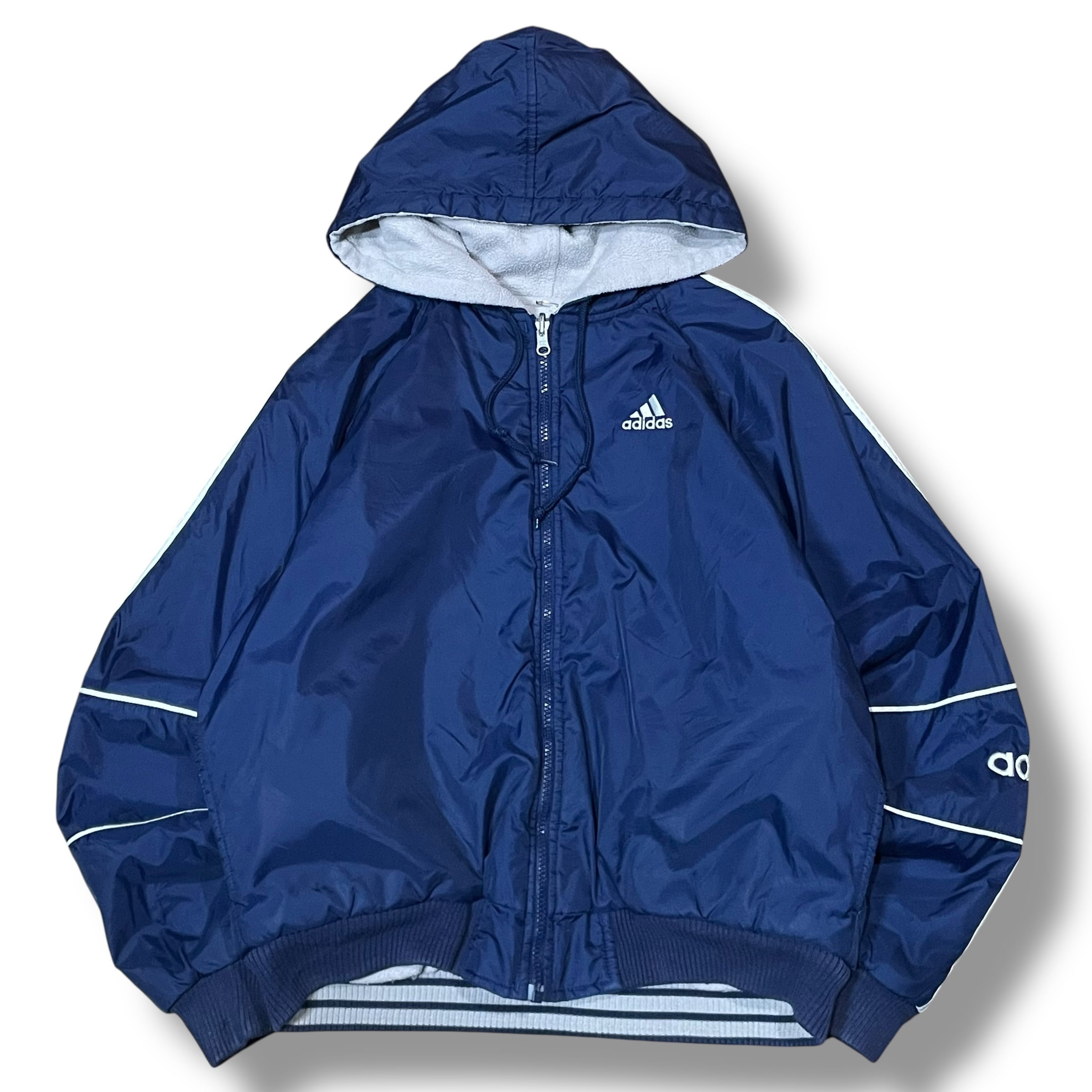 L】【90年代】Adidas アディダス フルジップパーカー リバーシブル