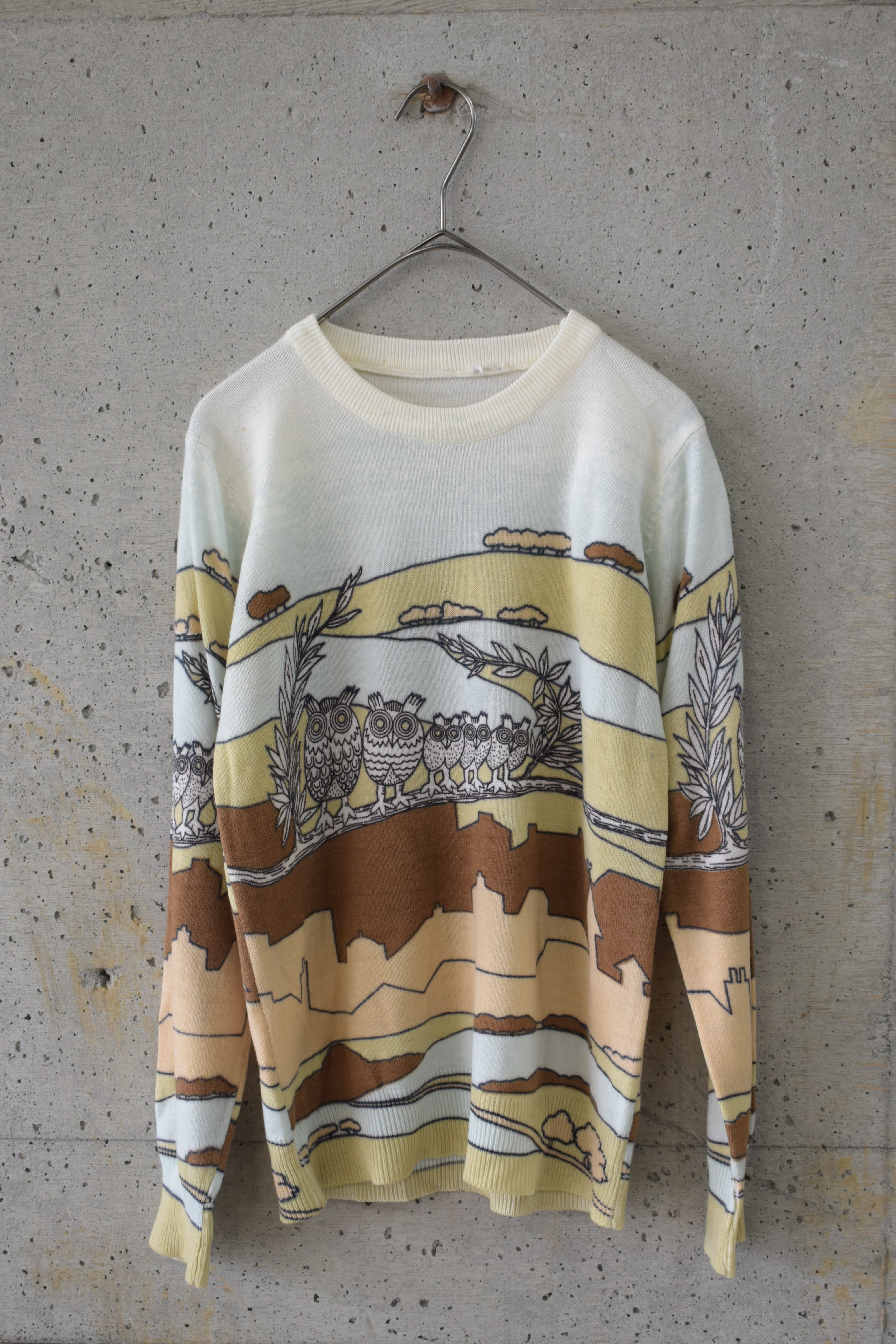 Owl Line-Up Knit Sweater