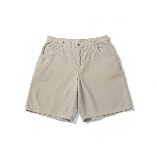 Interstate Off-White Corduroy Baggy Shorts