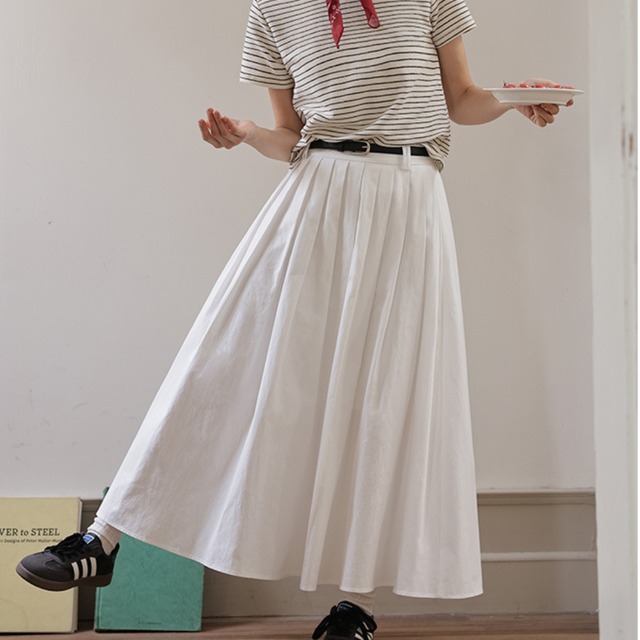 ベルトループプリーツスカート　M0157