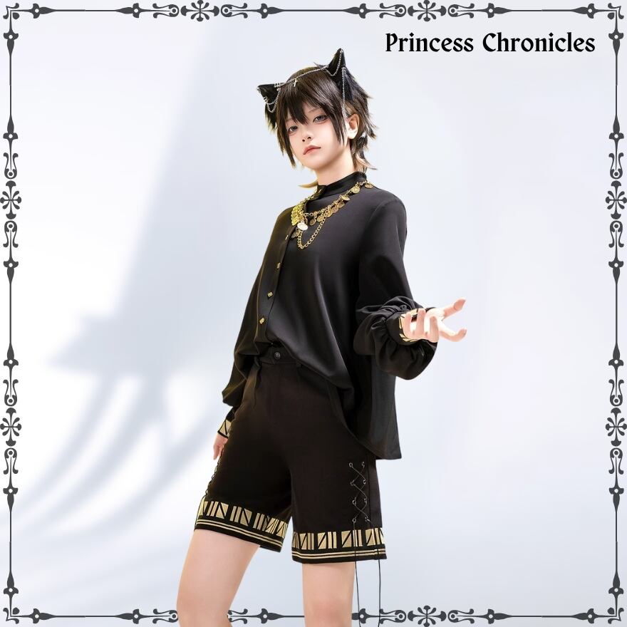 王子系ロリィタ 黒猫シャツ×ブラウス 少年装向け｜WithU | ゴスロリ