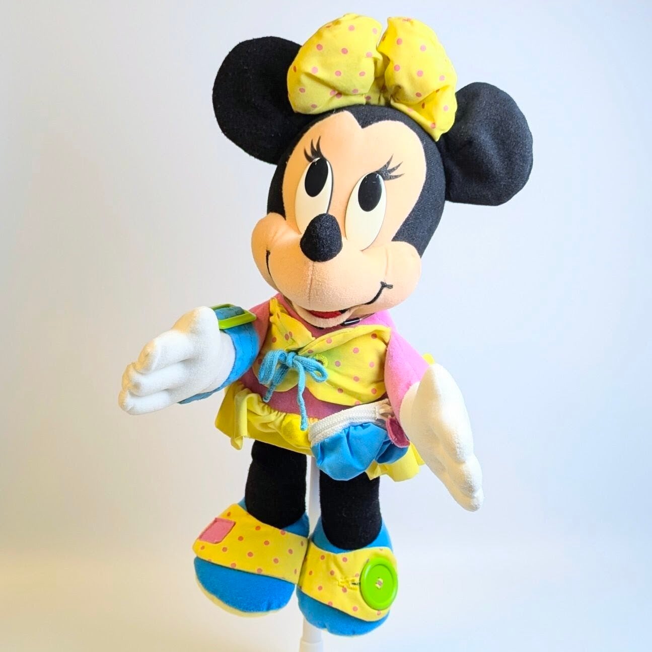 ☆VINTAGE 1992☆ 【 DISNEY / ディズニー ミニーマウス (Minnie Mouse) 】ミッキーマウスと仲間たち / 知育玩具 / ぬいぐるみ / plush toy 〚アメリカン雑貨 アメトイ〛