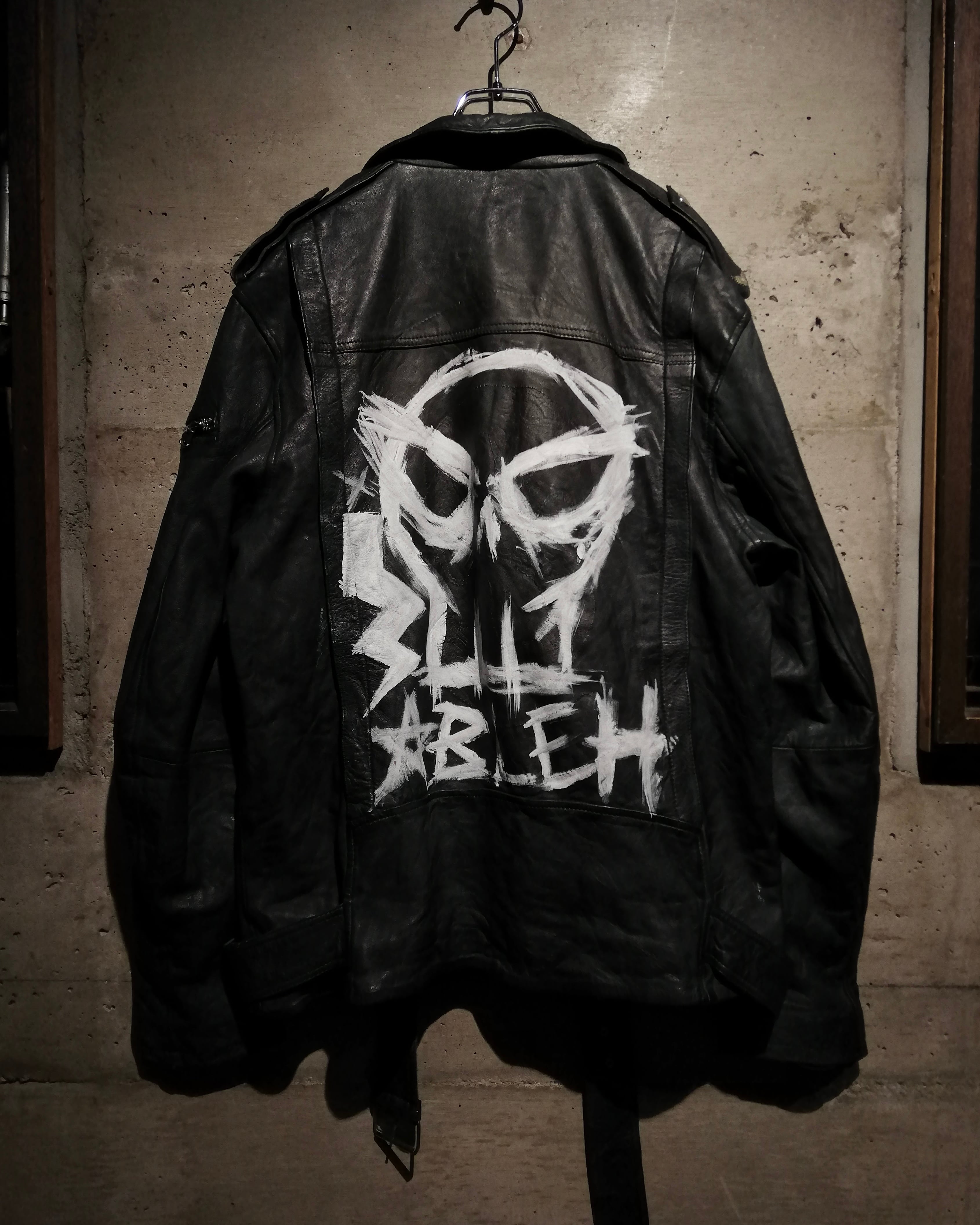 Caka】Special Hand Paint Custom Vintage Double Riders Jacket