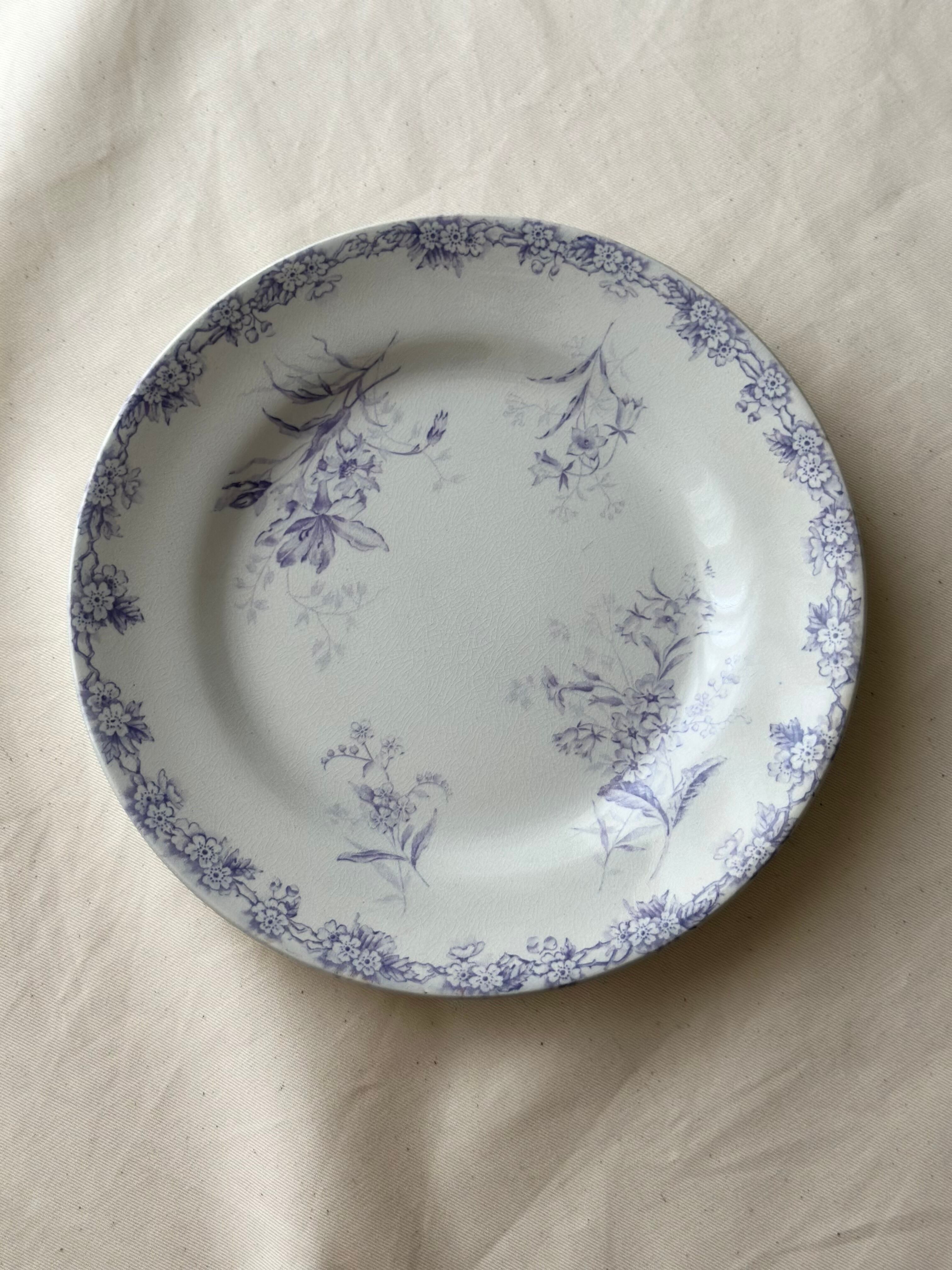 美品　フランス　アンティーク　ショワジールロワ　BRESTOIS 平皿プレート Choisy le roi ショワジールロワ / “Brestois” 平皿プレート