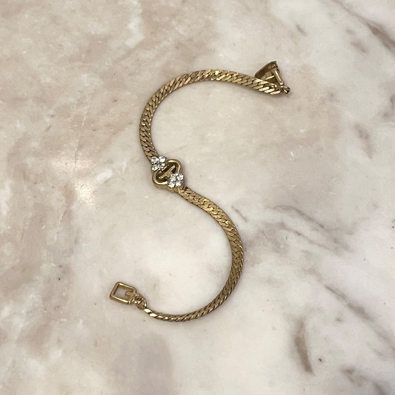 GIVENCHY " GG " bracelet set with rhinestone