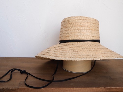 bocodeco” Wide Raffia Long Brim Hat “ NAT/BLK