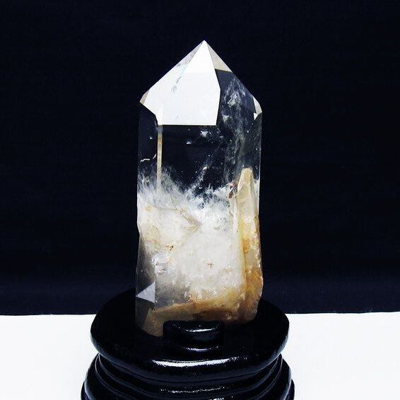水晶 六角柱 水晶 ポイント 台座付属 一点物 152-3780