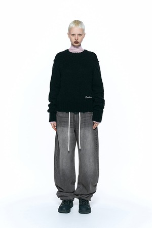 [INSILENCE WOMEN] Italian Alpaca Wool Knitwear BLACK 正規品 韓国ブランド 韓国通販 韓国代行 韓国ファッション インサイレンス 日本 店舗