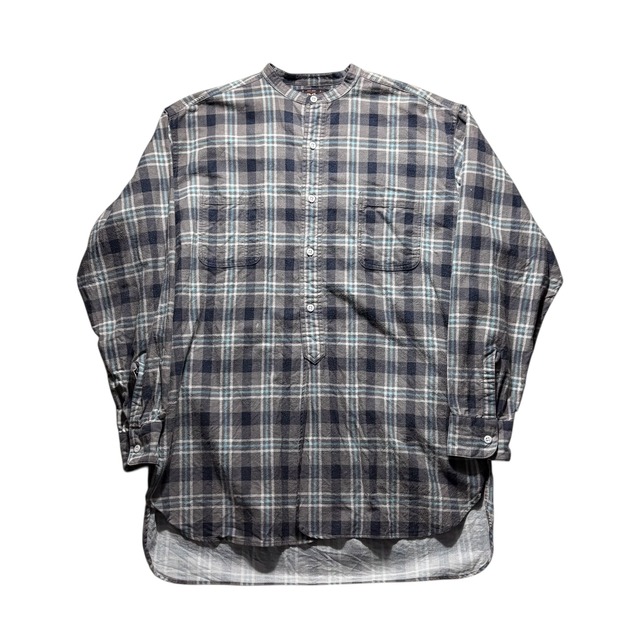 early RRL band collar check shirt