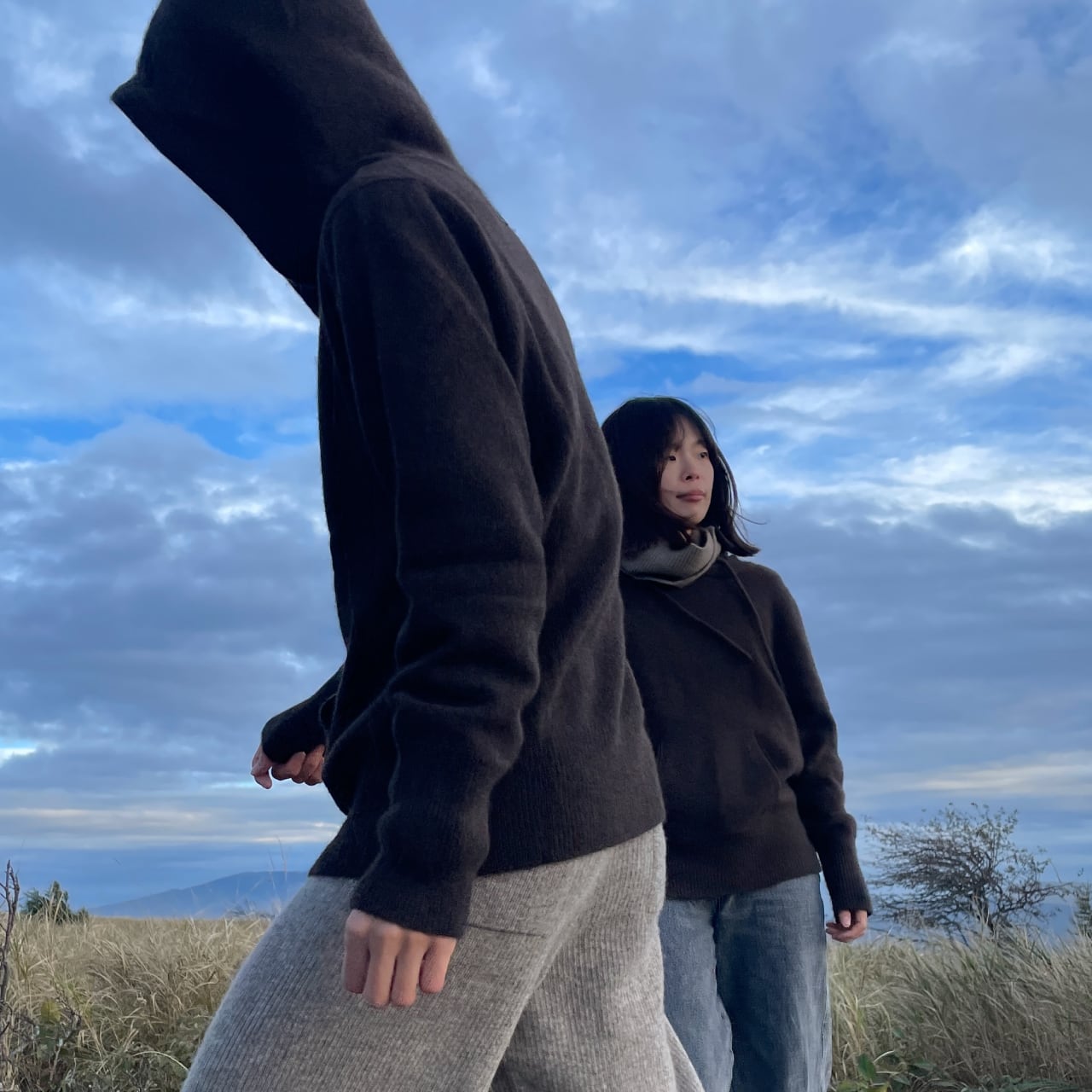 空飛ぶ羊　ヤク　ポンチョ　グレー 空飛ぶ羊 ヤクのポンチョ グレー 【公式通販】