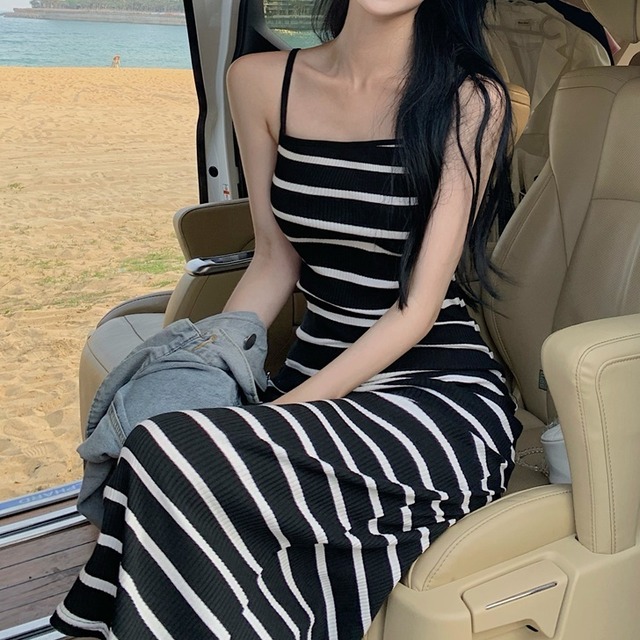 ボーダーロングワンピース