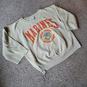 "cut-off" アメリカ製 "MARINE" プリントスウェット used [312071]