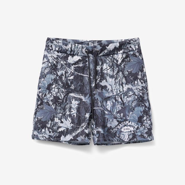 アーチロゴ刺繍総柄ストレッチジャージショーツ ［Real Tree BLK］