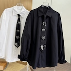 Preppy style white shirt with tie (ME324)