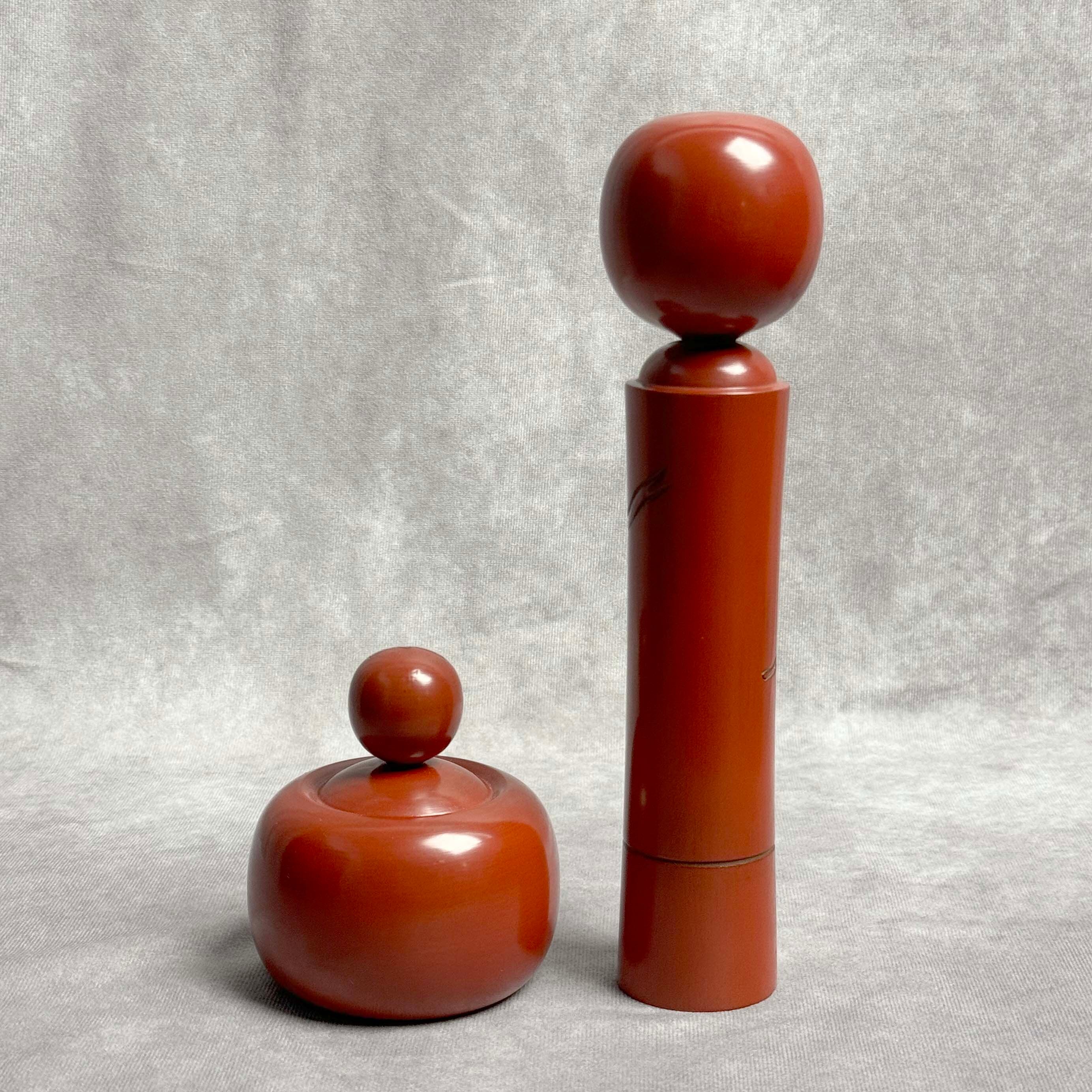 伝統工芸「鎌倉彫こけし」ペア(No.31)