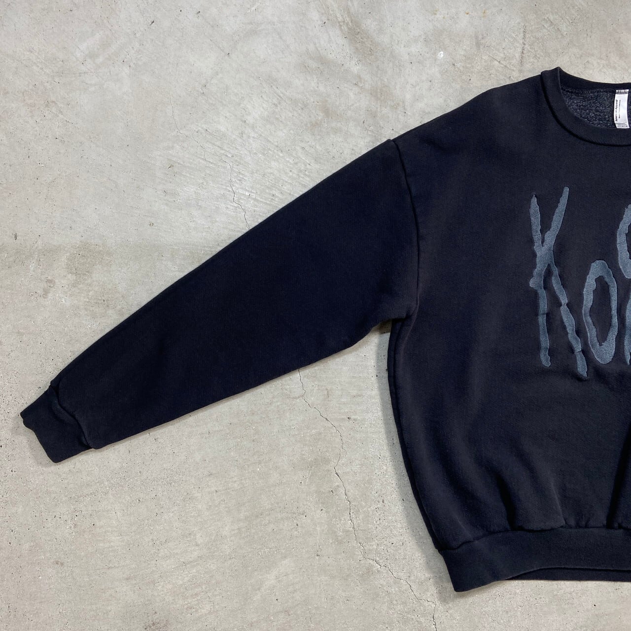 KORN コーン バンドスウェットシャツ ビッグロゴ刺繍 メンズL 古着 袖 