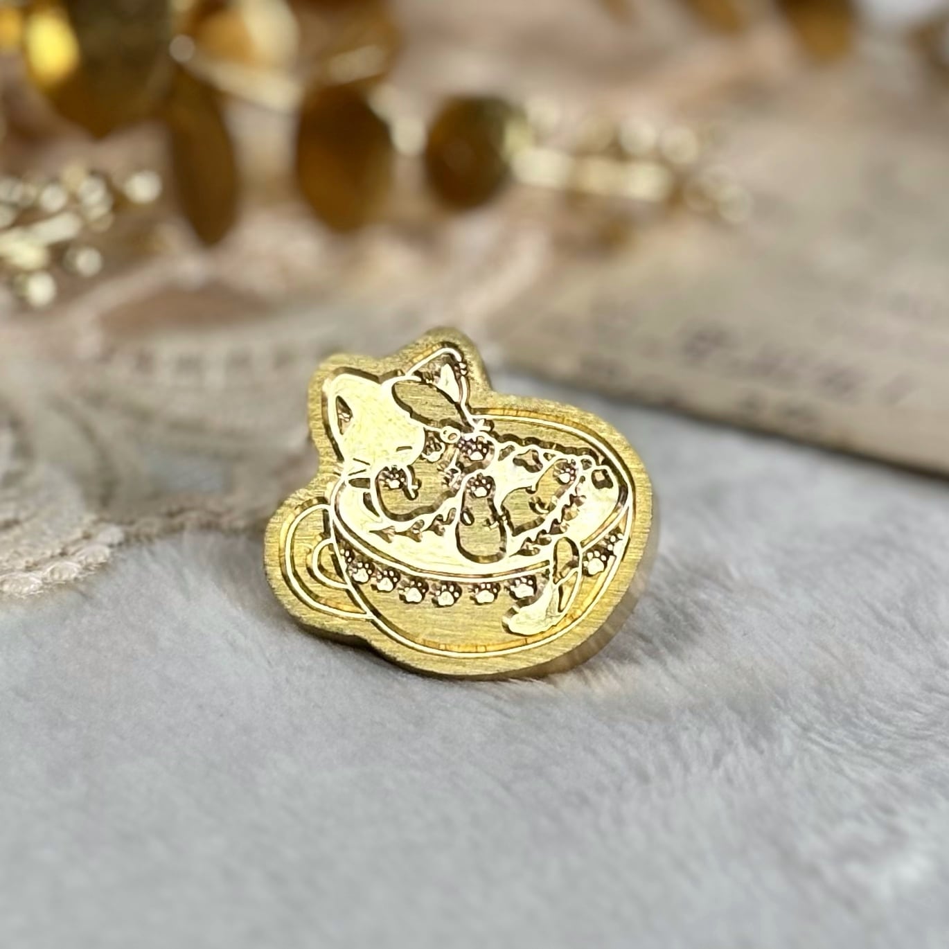 【横33㎜×縦32㎜】エクシムオリジナルヘッド カフェモカモカ ミケネコ #SWH-CMCAT