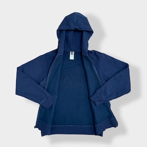 【THE NORTH FACE】ワンポイント 刺繍ロゴ パーカー フルジップ ジップアップ スウェット フーディー hoodie アウトドア M ネイビー ノースフェイス us古着