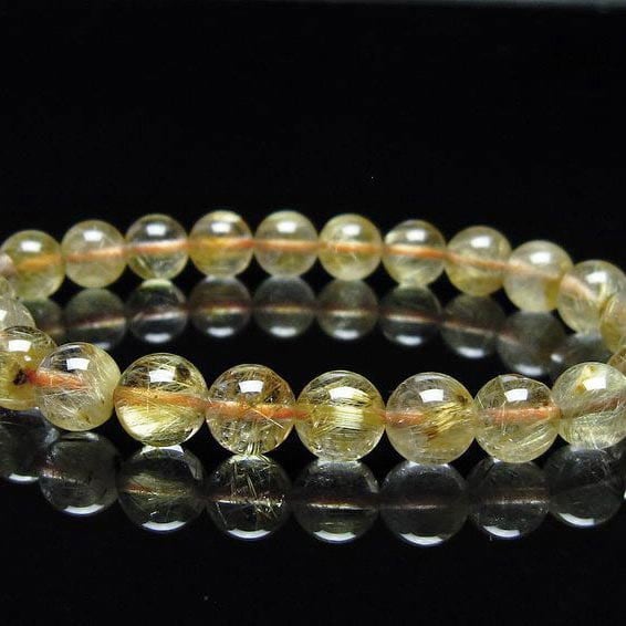 タイチンルチルクォーツ ブレスレット 8mm ルチルクォーツ ブレス 一点物  111-41678