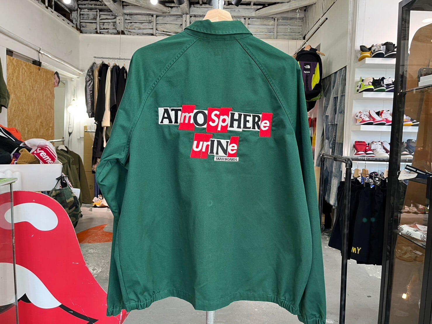 Supreme × ANTI HERO SNAP FRONT TWILL JACKET DARK GREEN LARGE 19826