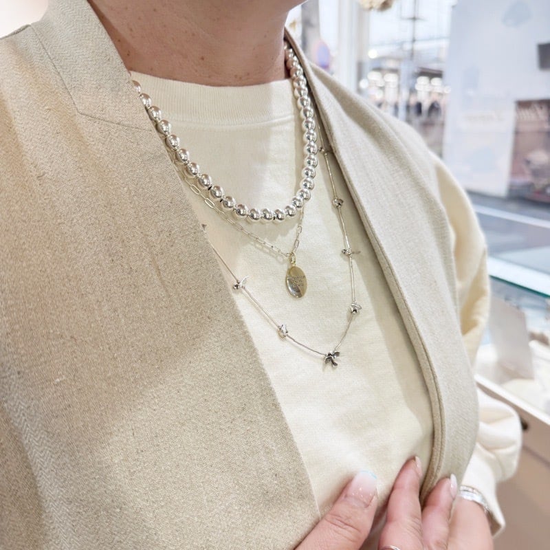 SV925製　ナバホパールのオリジナルデザインネックレス　45cm 粒大きめ Harpo（アルポ） ハルポ Boule Necklace 18/5 45cm/18inch/5mm Navajo