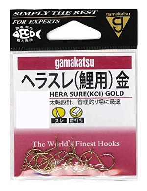 【在庫処分】がまかつ(Gamakatsu) ヘラスレ(鯉用) フック 金 9号 釣り針
