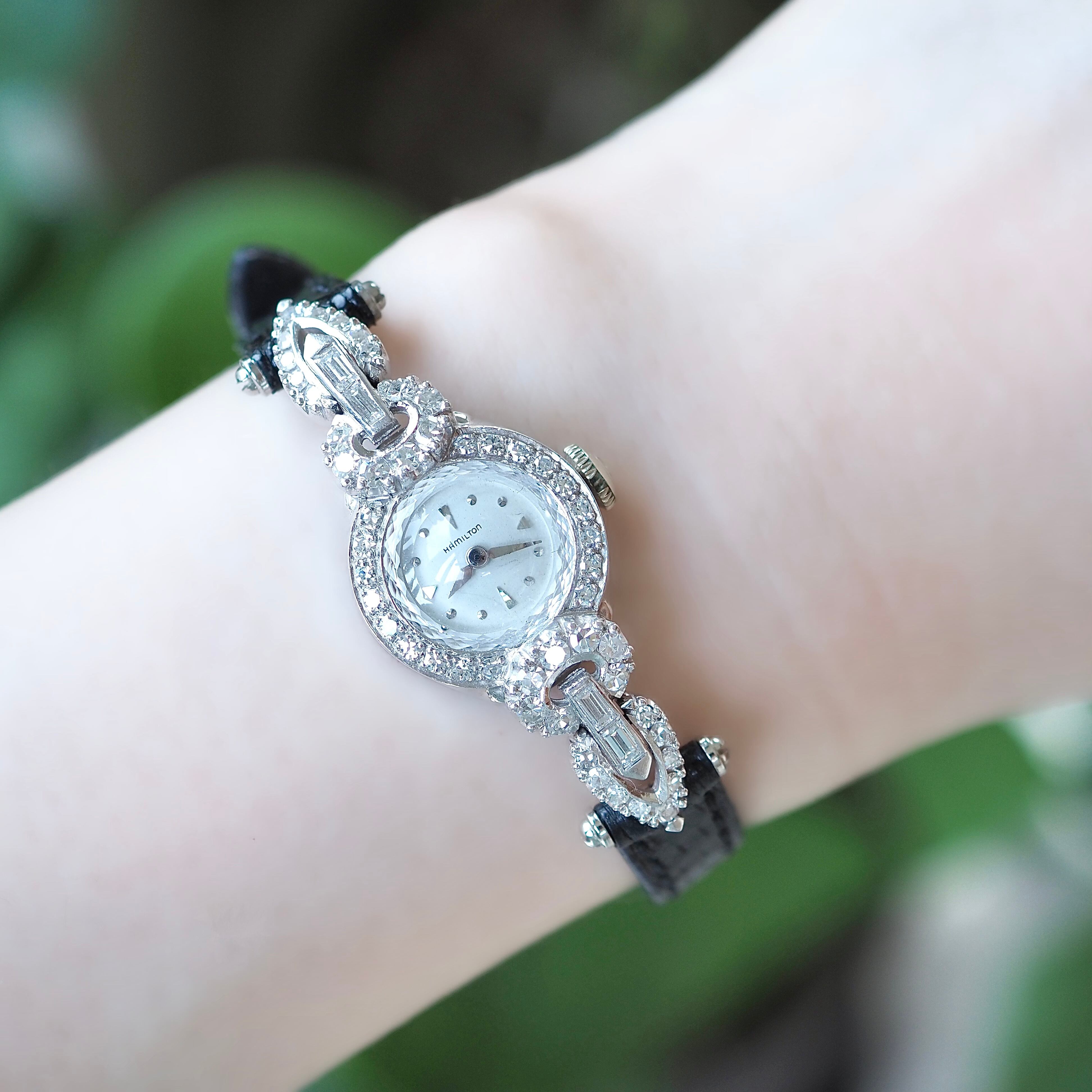 Hamilton ハミルトン プラチナ ダイヤモンド ジュエリーウォッチ