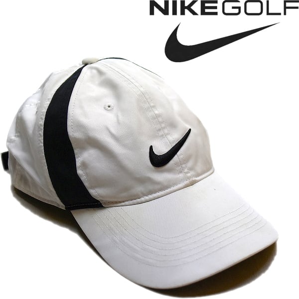 ★90s★NIKE GOLF ナイキゴルフ 白タグ つばレザーキャップ 帽子