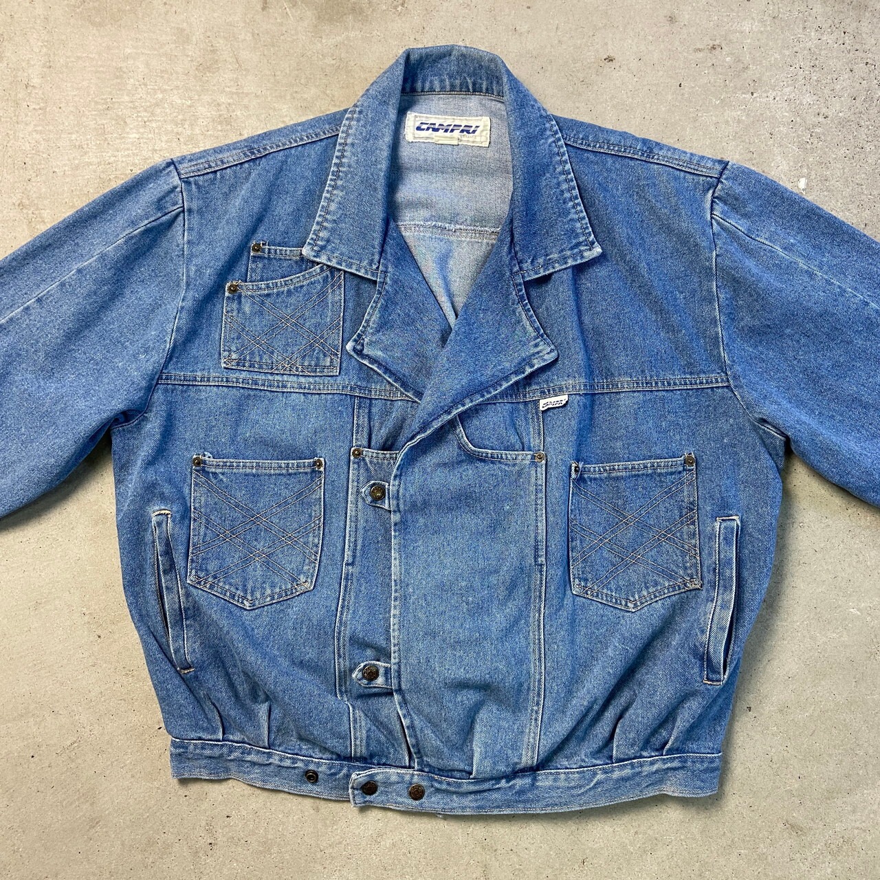 80年代 CAMPRI デニムライダースジャケット 変形デニムジャケット