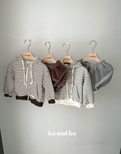 〖取寄〗韓国子供服 / 26winter / ko and ko / ボーダー ジップアップパーカー / キッズ服 *XXS~L*