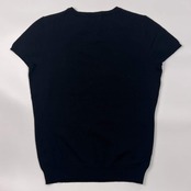 90s BURBERRY BLUE LABEL バーバリー ブルーレーベル 半袖 ウール ニット セーター 38/ブラック レディース
